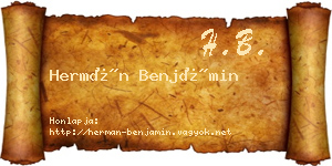 Hermán Benjámin névjegykártya